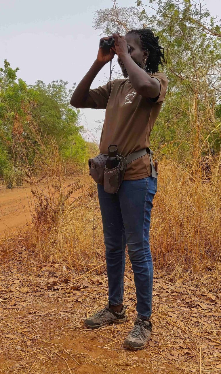 Fatou Colley, licensed birding guide and founder of Birding Adventures Gambia