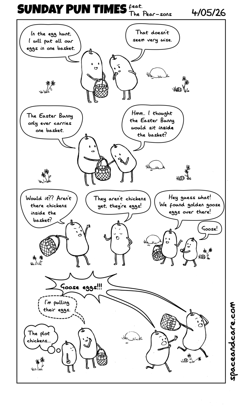 Pear-sons at an Easter Egg Hunt.