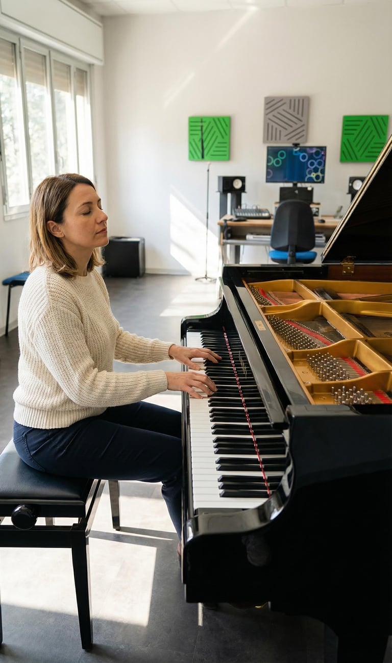 Allieva in Studio con Pianoforte Presso Creative Hub Bologna