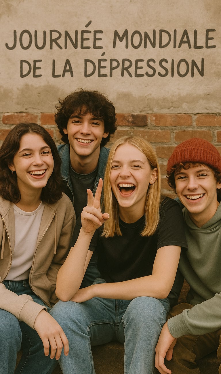 Photo de groupe pour la journée européenne de la dépression
