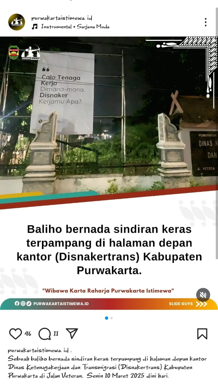 Sindiran Keras di Baliho: Tanggung Jawab Disnakertrans Purwakarta