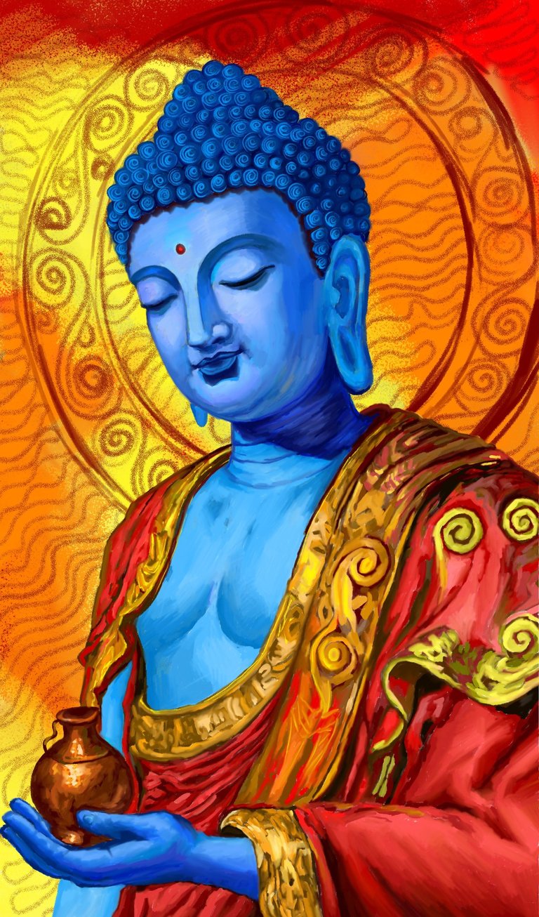 portrait painting of lord buddha from budhism 