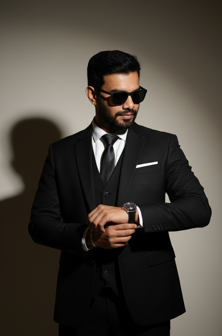a man in a suit and sunglasses, raheel ahmed, raheel