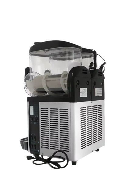 a frozen drink machine with a large glass container