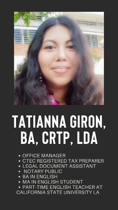 Tatianna Giron: Providing Expertise at Evangeline Giron, Inc.