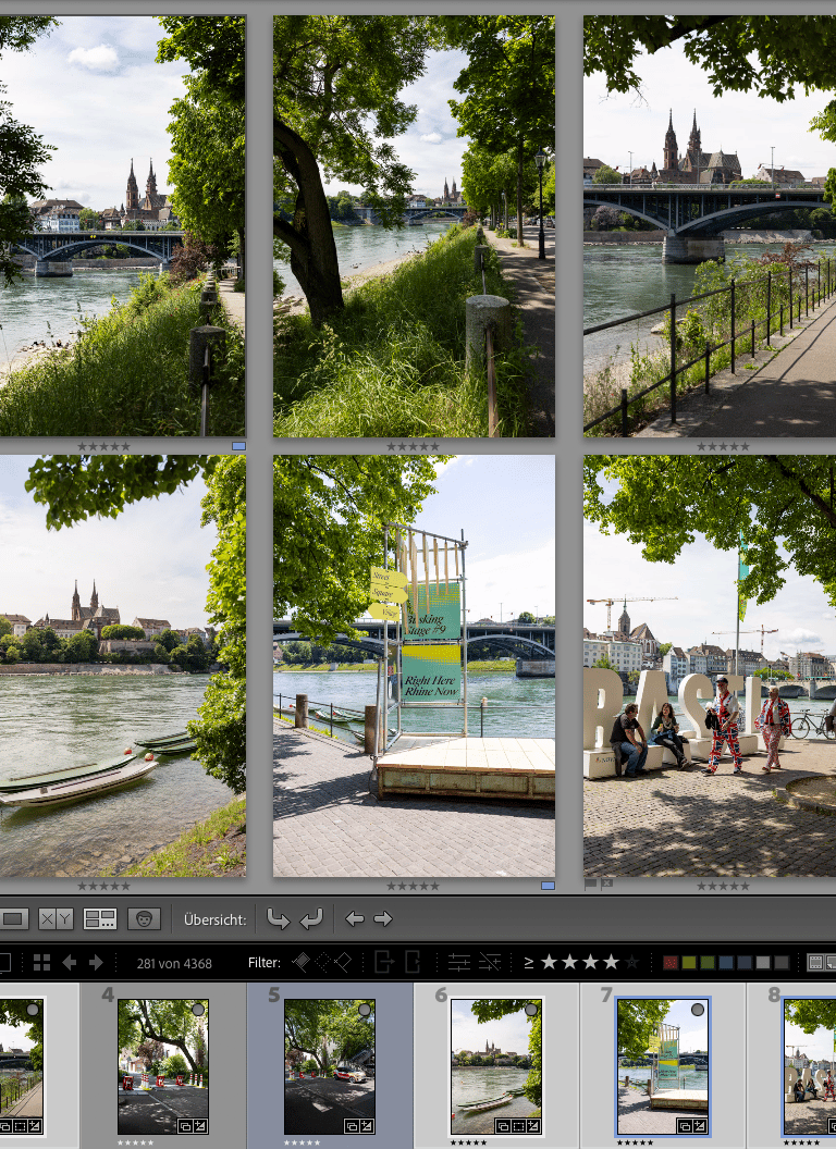 Bildansicht mit Basel-Motiv im Programmfenster – Beispiel aus dem Kurs Datenbankhandling