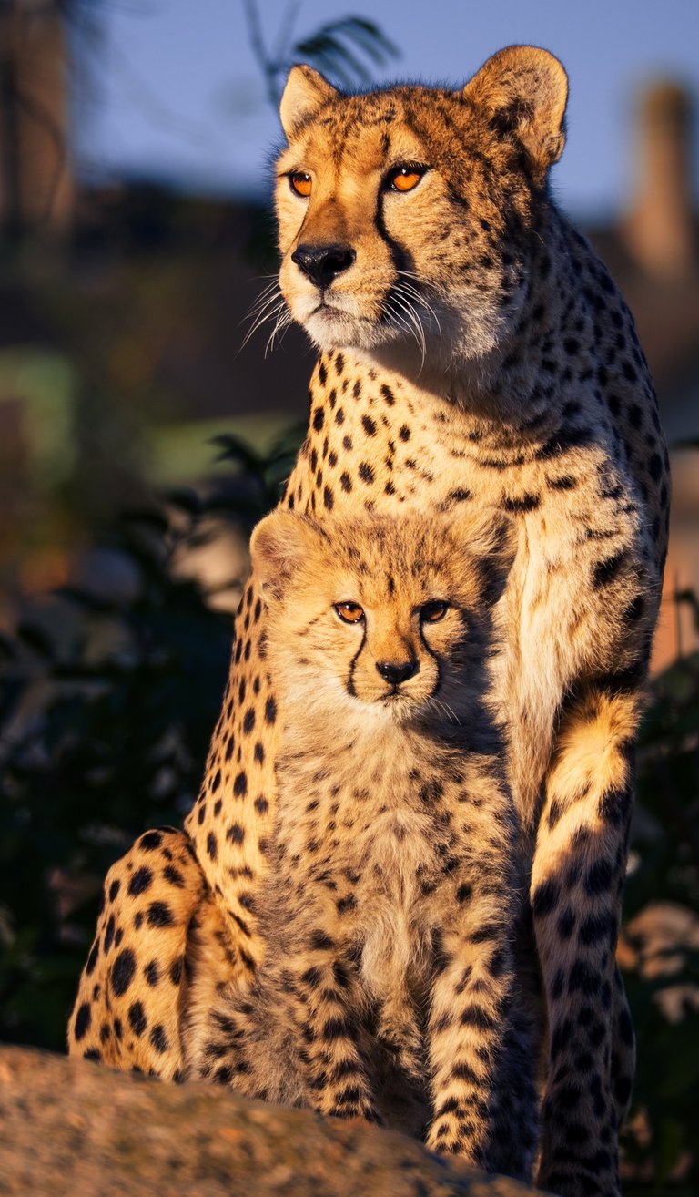 Junger und Alter Gepard im Zoo Basel 