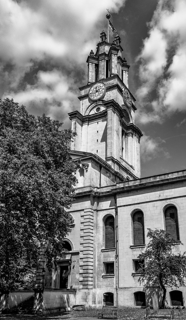 The tower of St Anne's, Limehouse