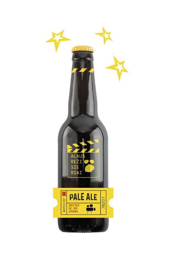 beer bottle with yellow label