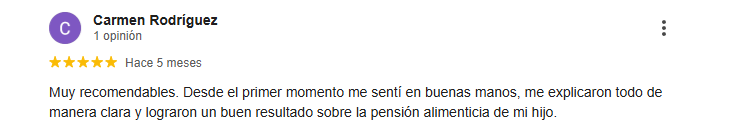 recomendación de una cliente conforme