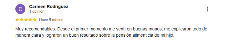 recomendación de una cliente conforme