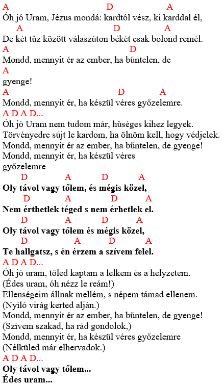 Akkordok: István a Király - Oly távol vagy tőlem