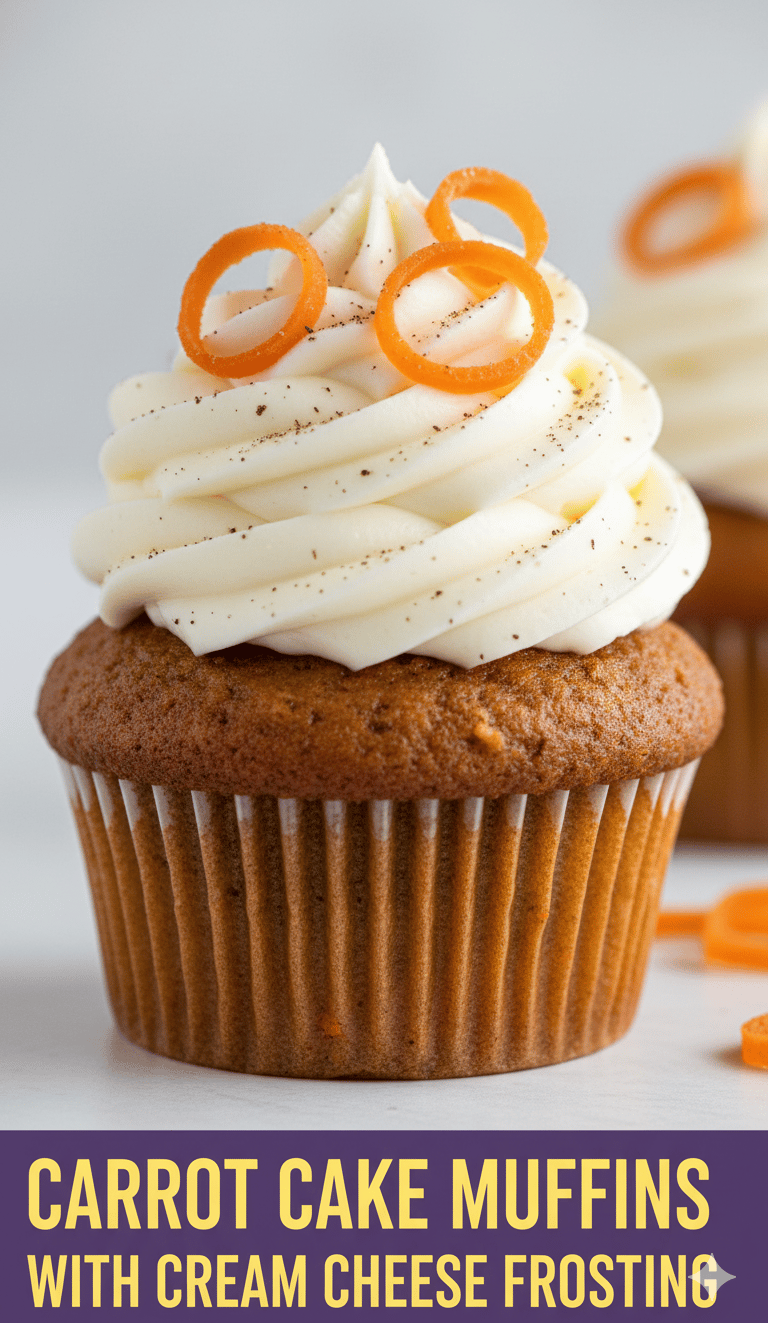 CARROT CAKE MUFFINS WITH CREAM CHEESE FROSTING