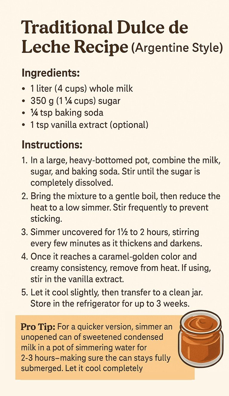 Dulce de Leche Recipe Printable