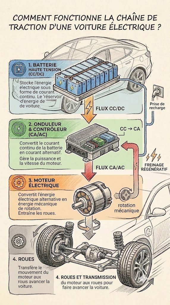 chaine traction voiture électrique