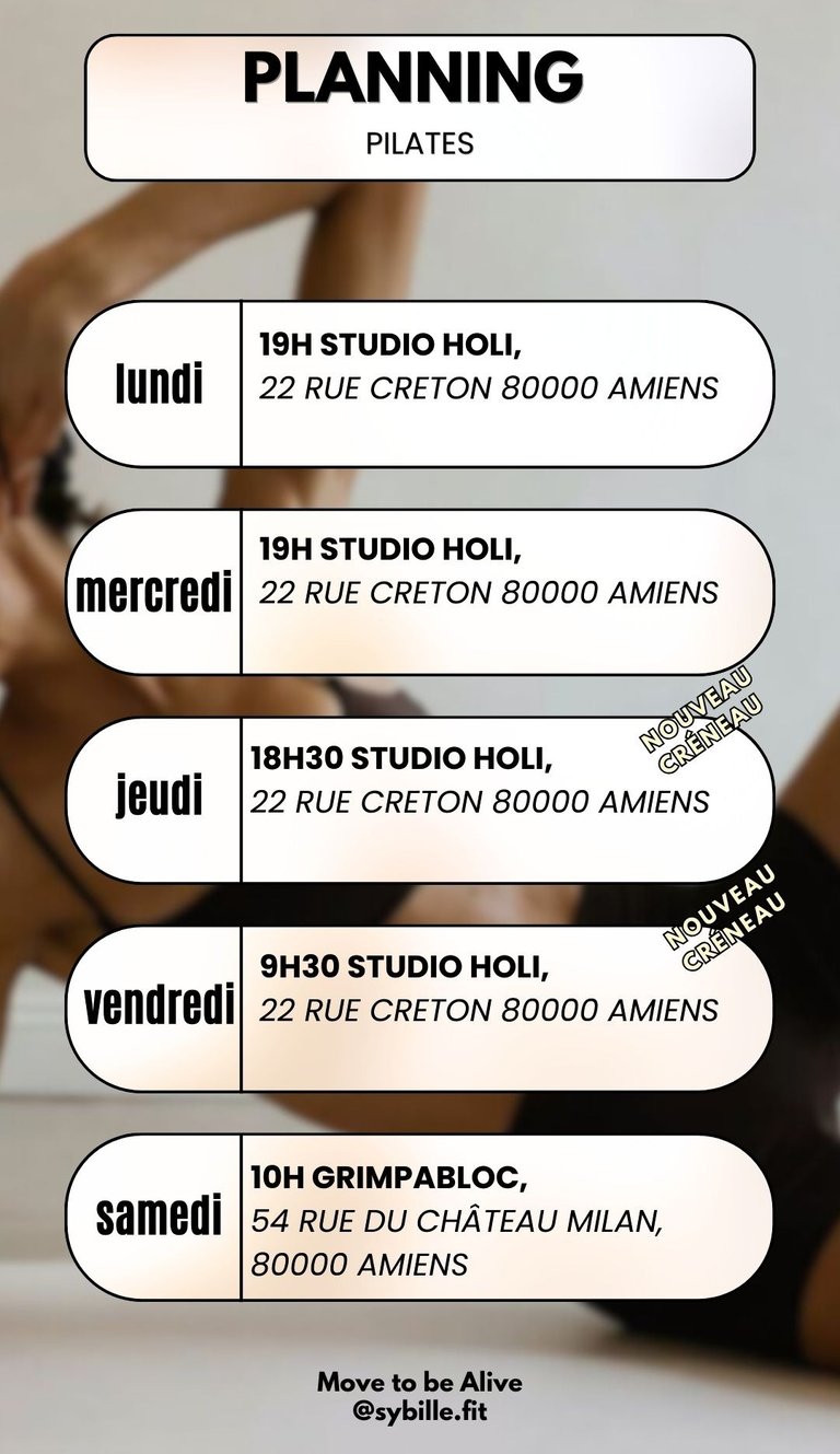 COURS PILATES à amiens par sybille, sybille.fit sybillefit cours collectifs, coach sybille , fitness