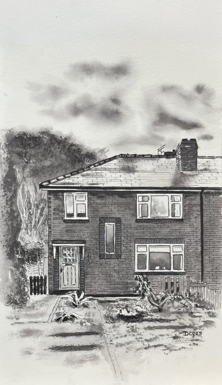 Watercolour of a house in Knutsford