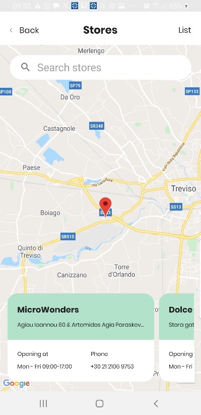 a map of a storefront page on the app store