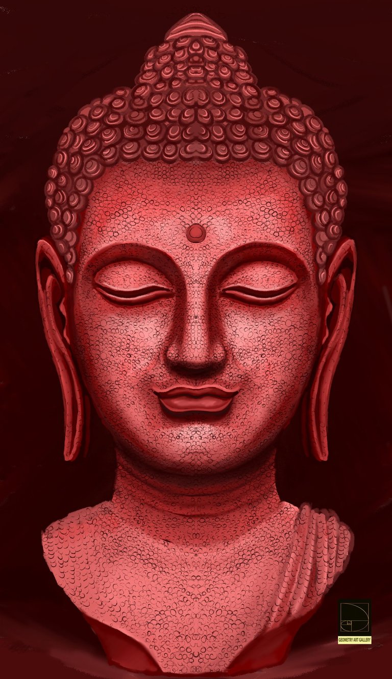 portrait painting of lord buddha sculpture from budhism 