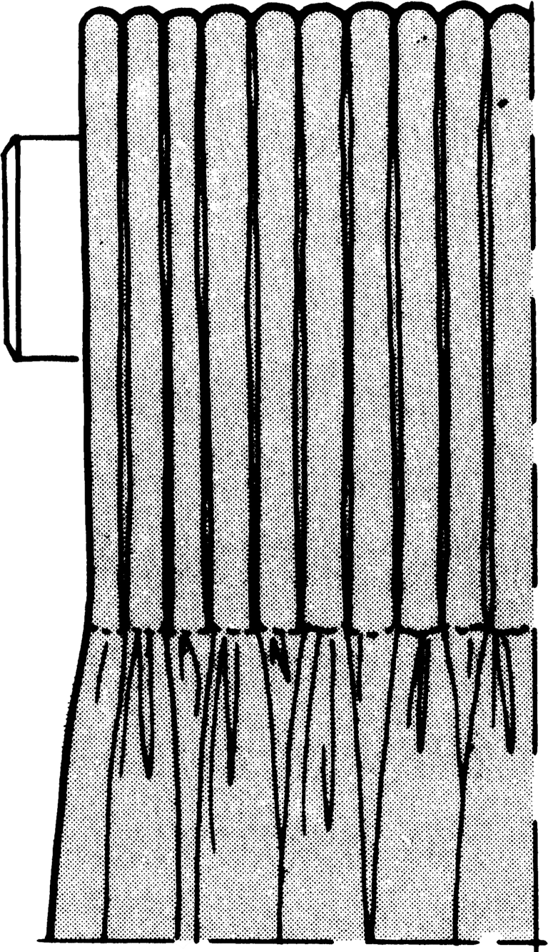Schéma représentant une tête de rideaux flamande haute