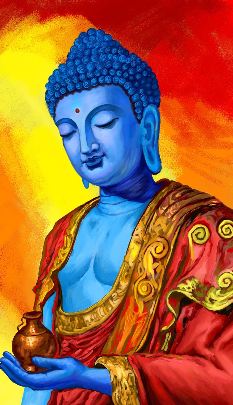 portrait painting of lord buddha from budhism 