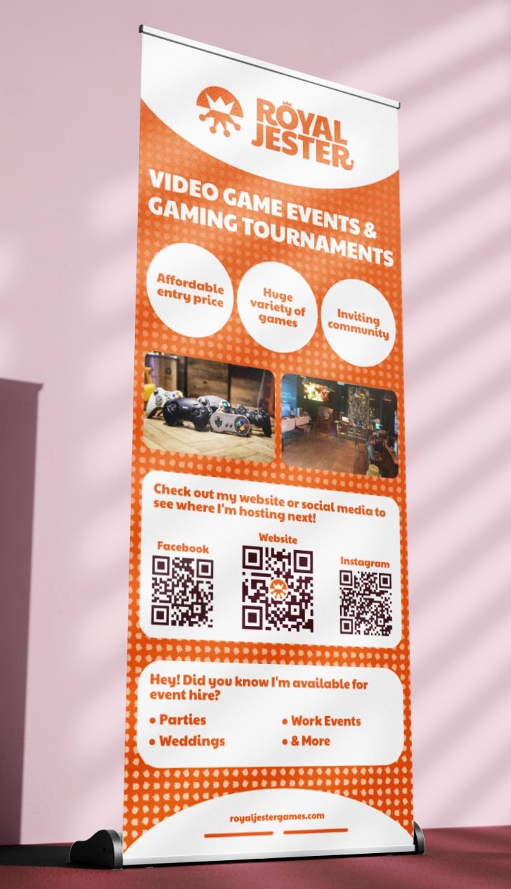 Banner which says "Video game events & gaming tournaments"