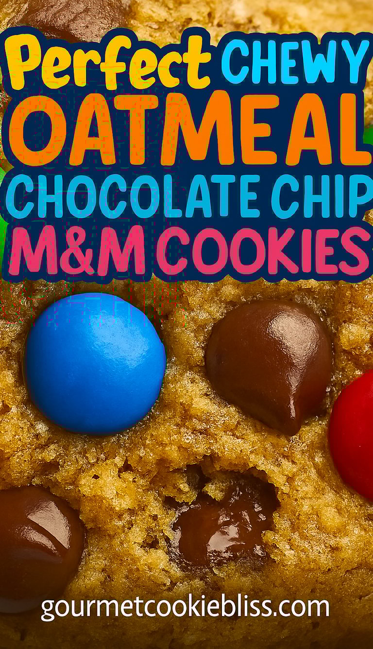 perfect chewy oatmeal chocolate chip M&M cookies