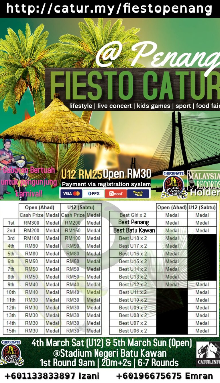 Fiesto Penang Catur. KCE event. Kelab Catur Elit. Pertandingan Catur Malaysia. 