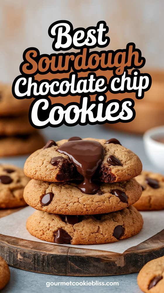 Delicious sourdough chocolate chip cookies with chewy centers and crisp edges.