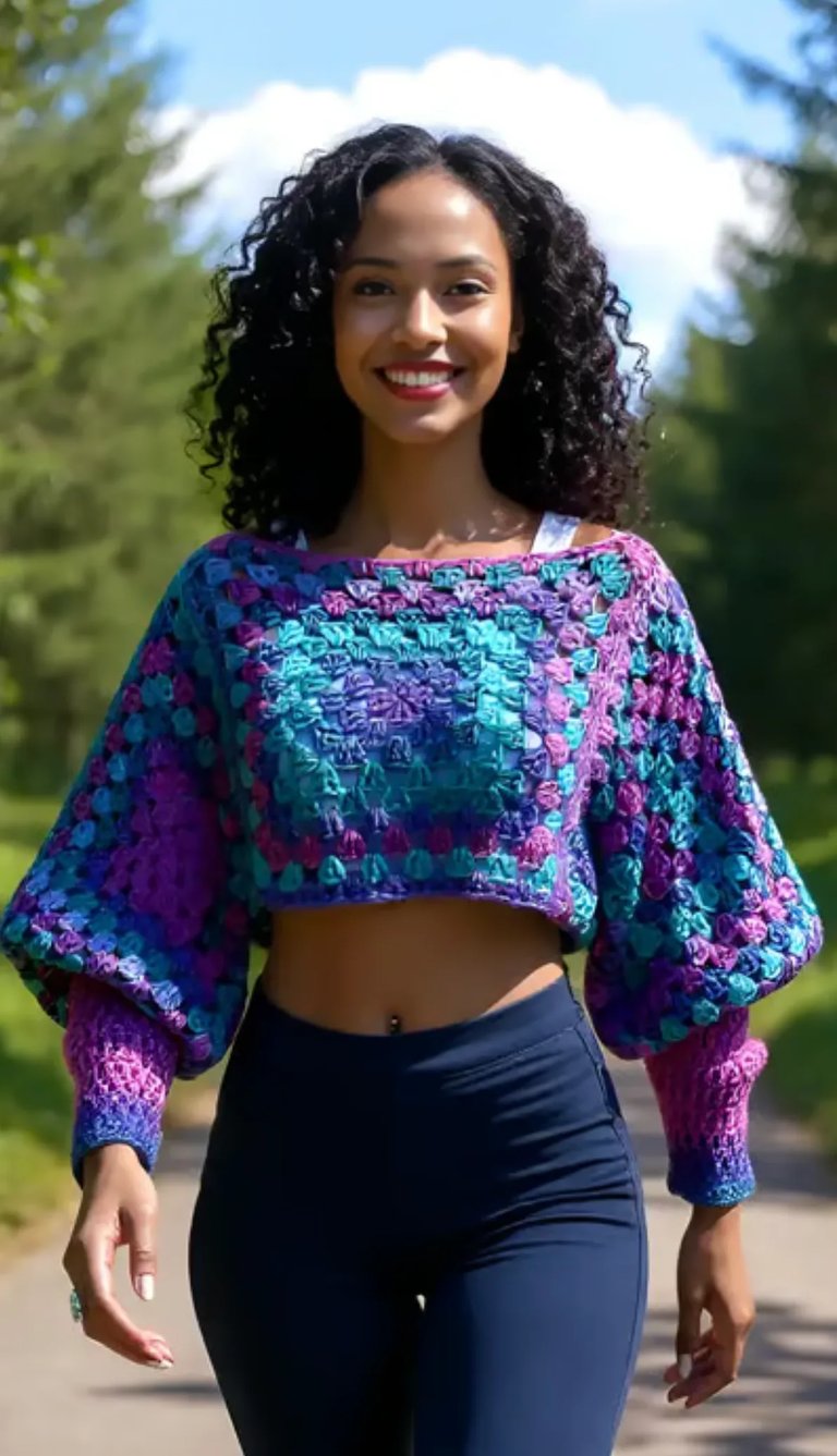Pull au crochet fait main Lagoony