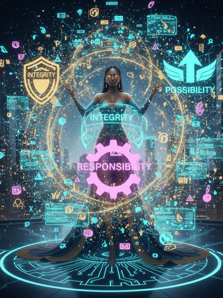 Female AI integrating human distinctions into intelligence best ai course