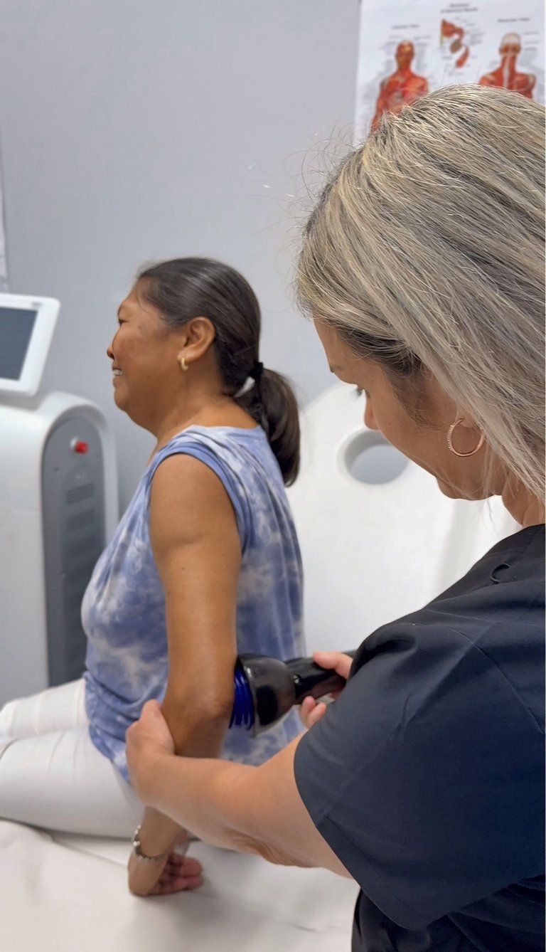 Neuropathy pain relief treatment session at BioWave Regeneration Conroe TX