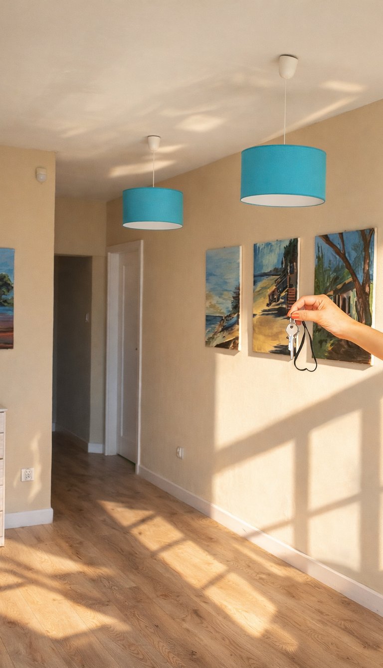 Wejście do Apartament Przystań 34 Dąbki – przestronny hol główny w dwupoziomowym apartamencie 88 m²