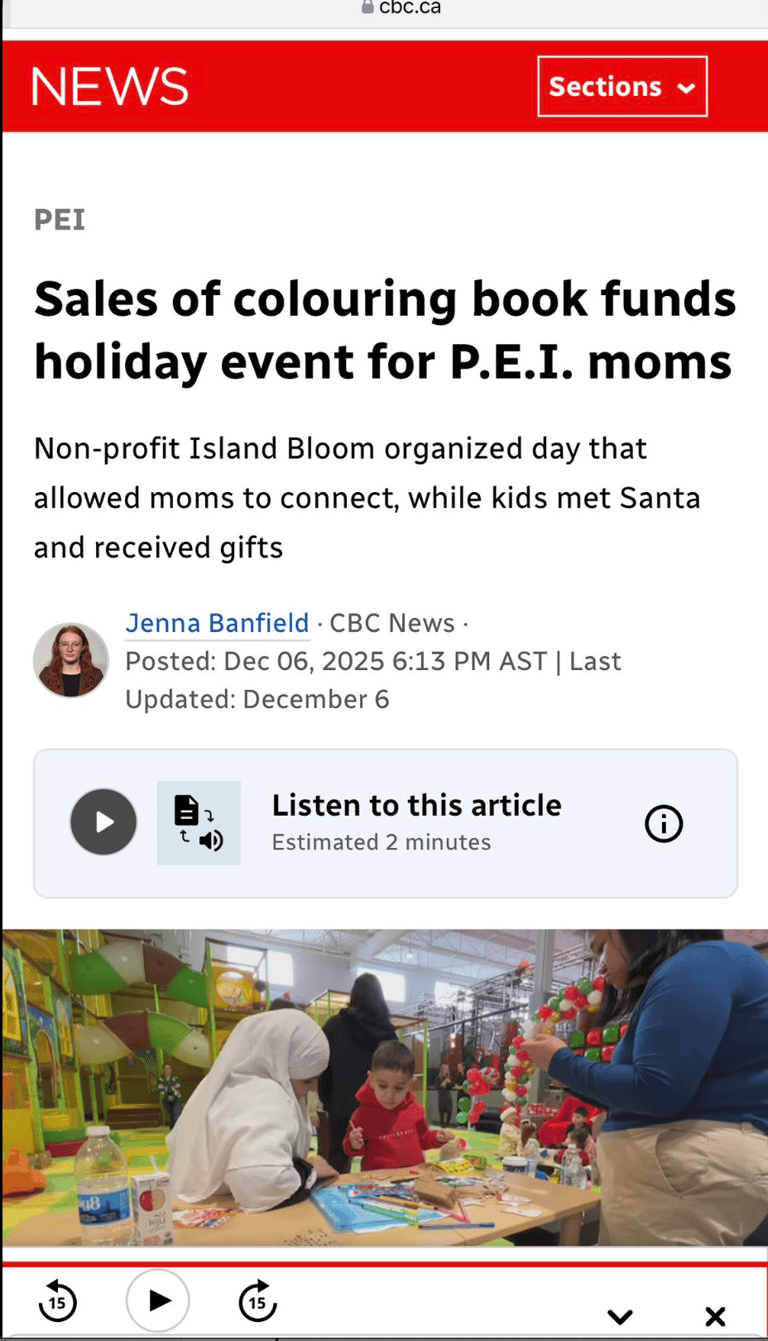 cbc news screenshot about Island Bloom event
