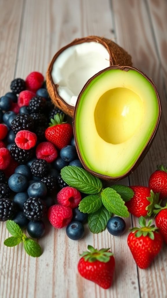 Low sugar content fruit on a table