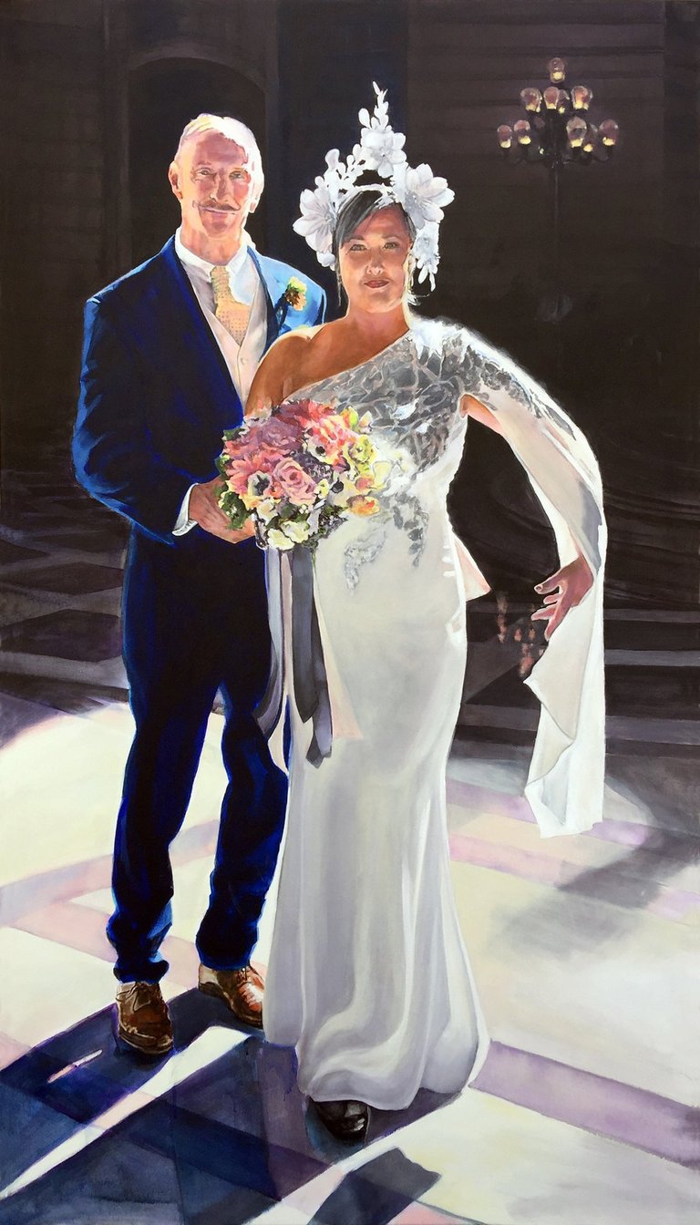 The Bride & Groom, 36" x 63" Acrylic on canvas, 2022