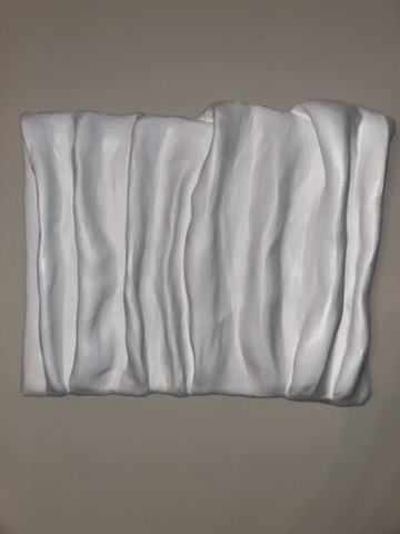 Neutral plaster wall relief artwork mounted on canvas, designed for modern minimalist interiors.