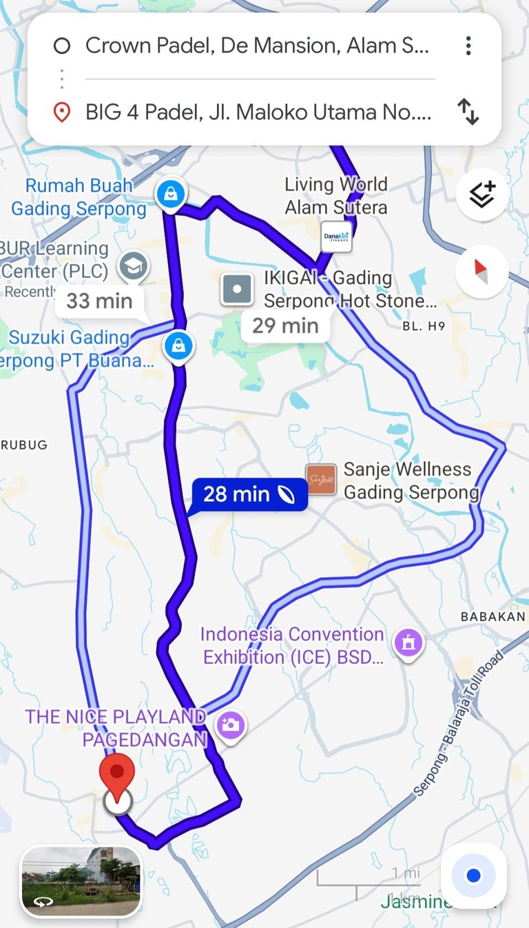 lokasi crown padel dekat dengan big 4 padel