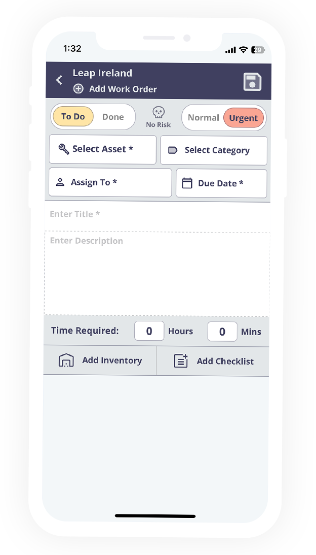 mobile add work order