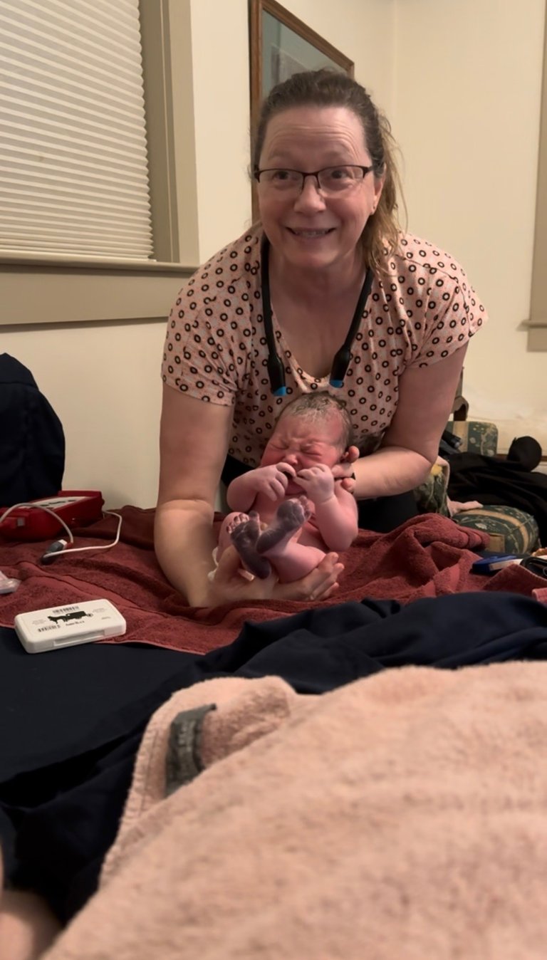 Katy making footprints