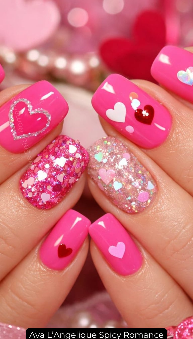 By Ava L’Angelique. Pink nail ideas for playful feminine confidence