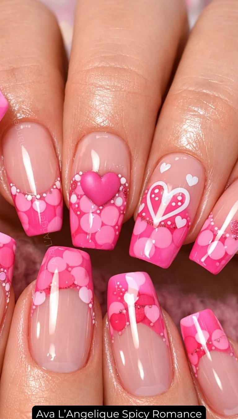 By Ava L’Angelique. Pink nails for night out polish and romantic style