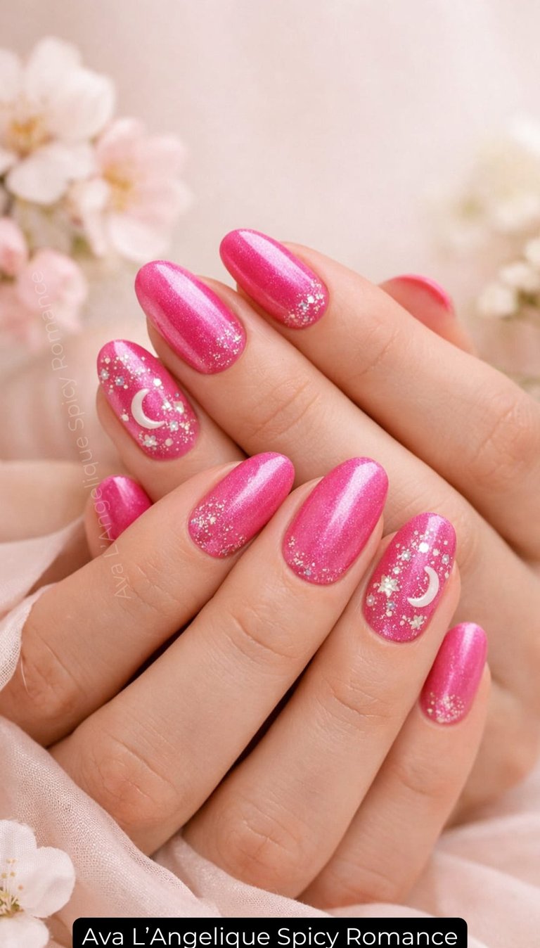 Nails by Ava L’Angelique. Pink glitter nails, Simple Nail Designs, pink nails design, Elegant Nails