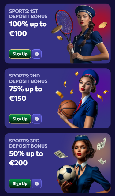Winairlines SPORTS: 1ST DEPOSIT BONUS 100% up to €100