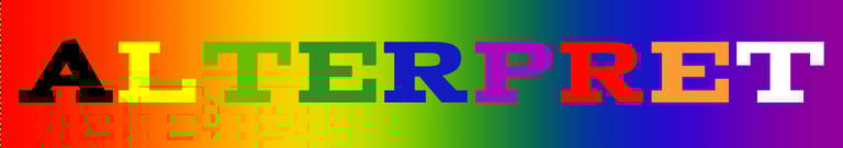 a logo suggesting emotions connected to different colors,'ALTERPRET'