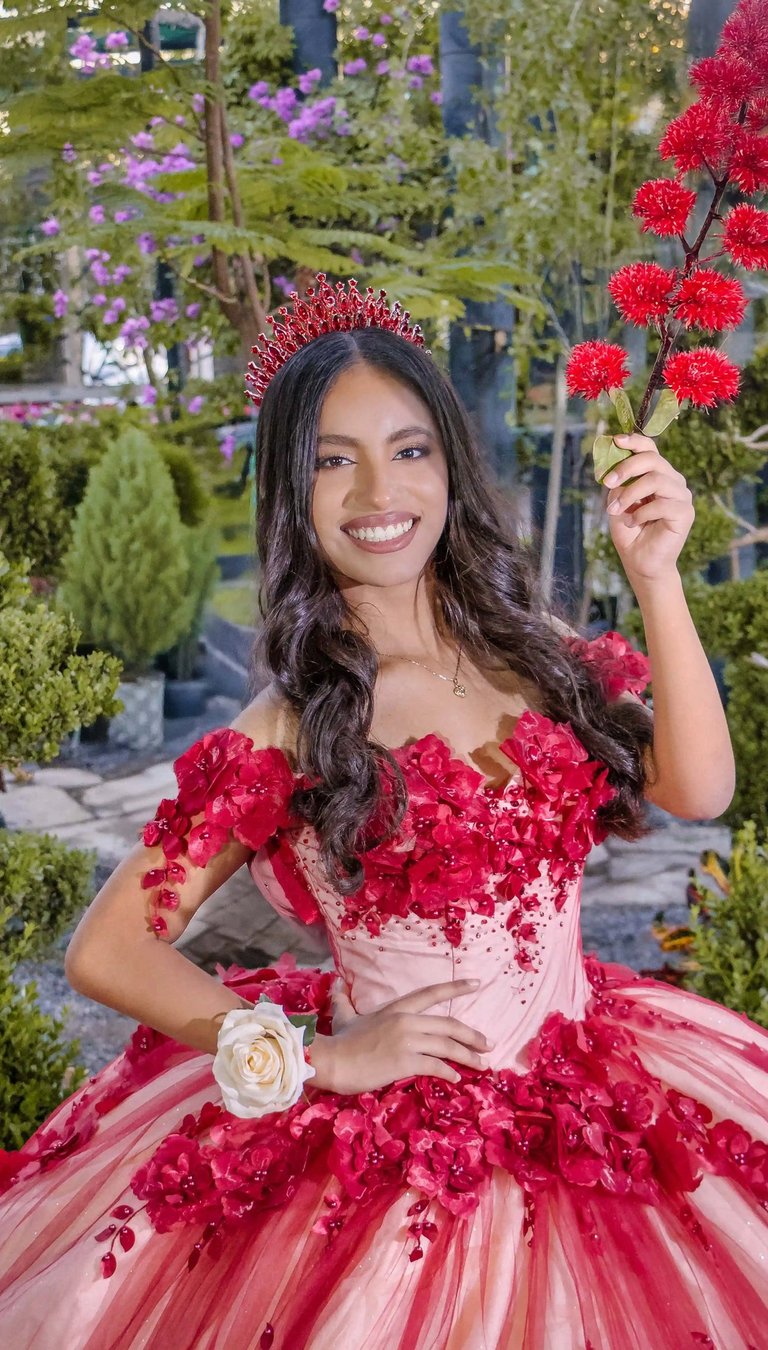 quinceañera en sesion fotografica vivero eden