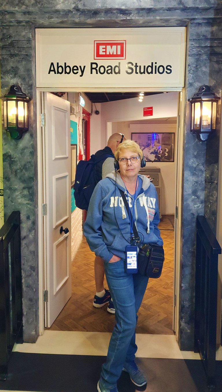 Lady records in Abbey Road Studios in Liverpool, England