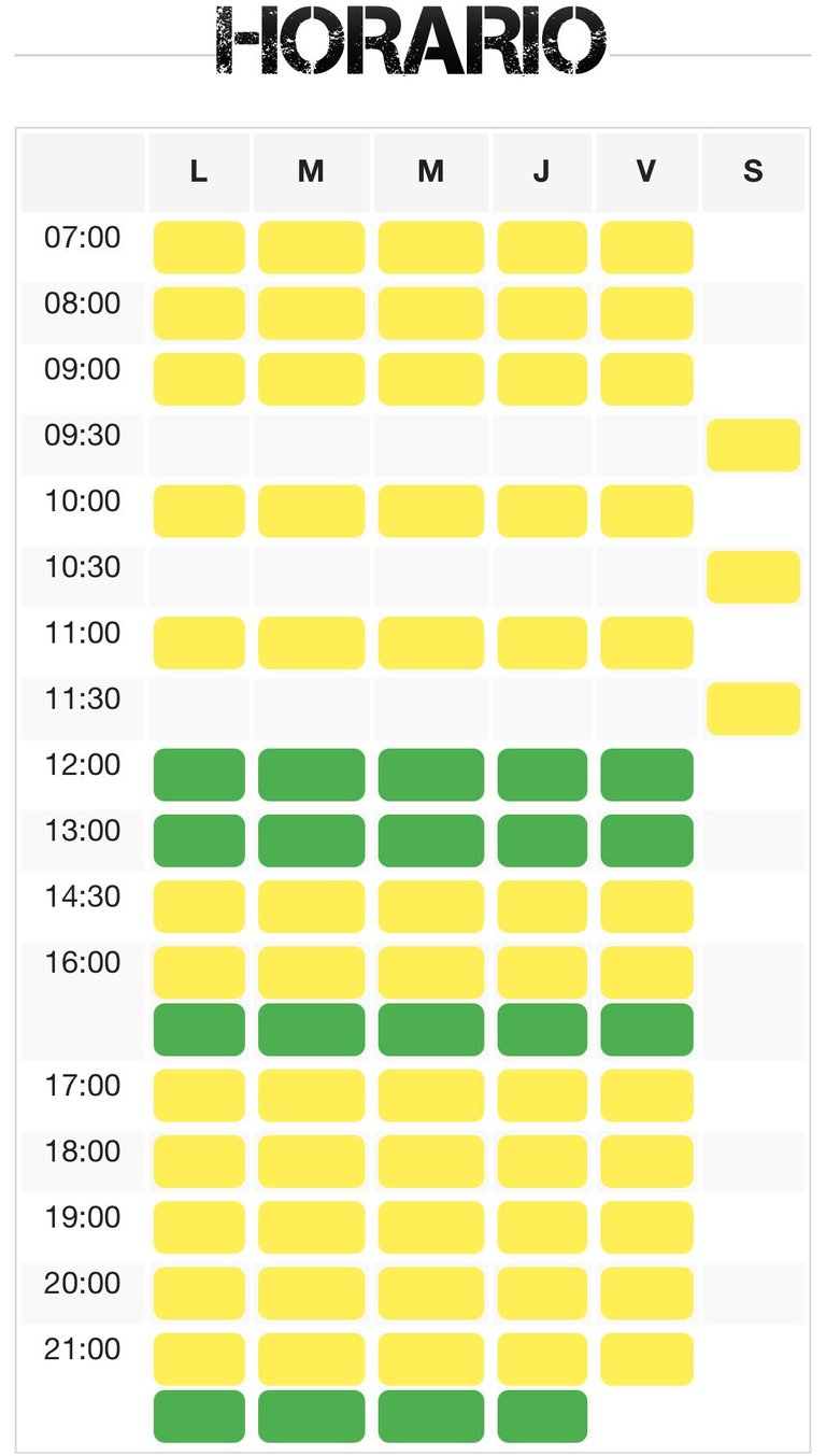 Horarios Área 91 Hps