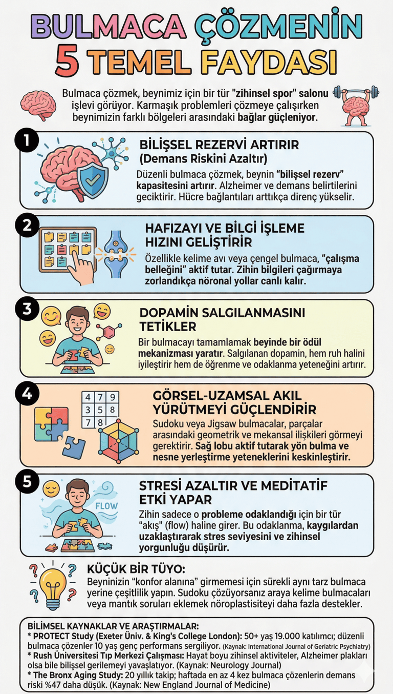 Bulmaca çözmenin 5 temel faydası
