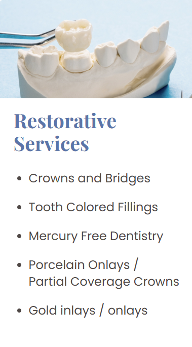 a dental crown being placed on a model